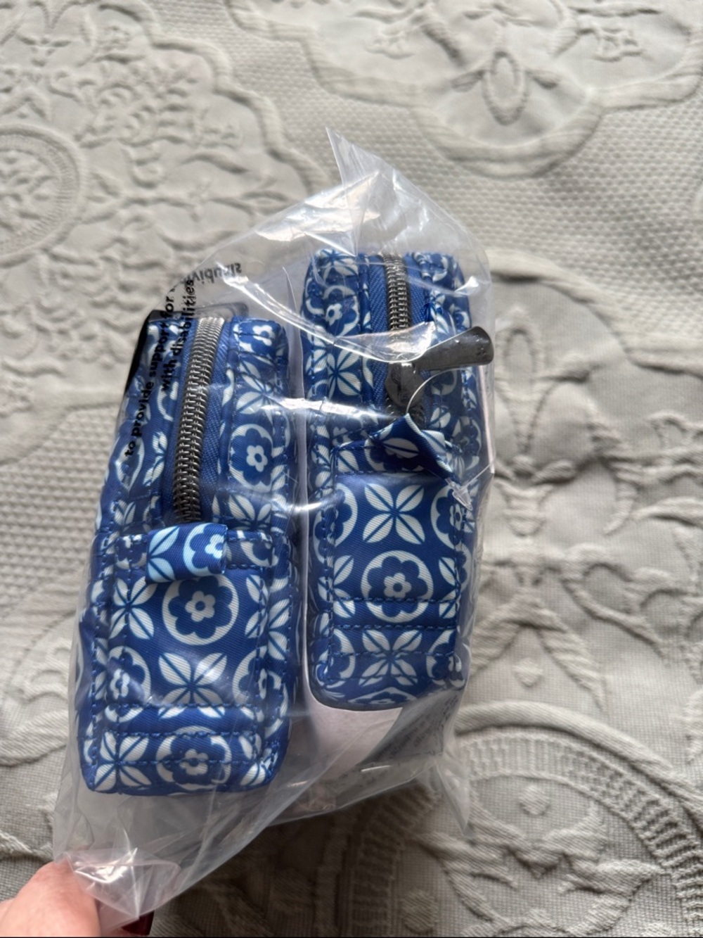 Lug Domino Storage Pouch 2pc set - tile floral blue - Picture 3 of 8